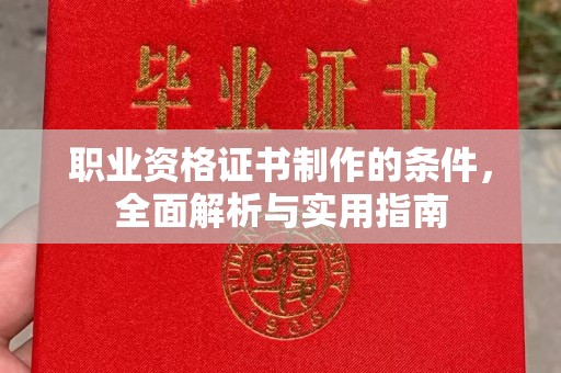 霍城职业资格证书制作的条件，全面解析与实用指南